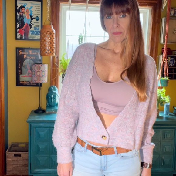 Light Purple Knit Top Cardigan - Picture 6 of 14